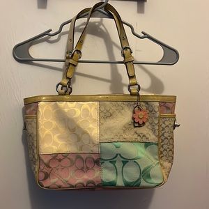 multi-color coach purse